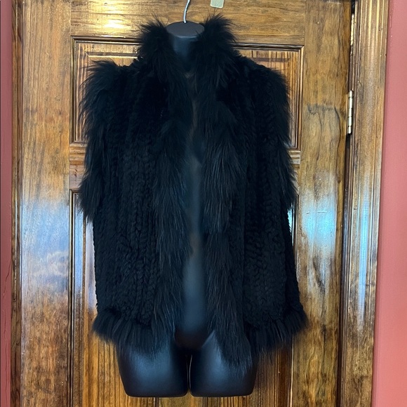 Real Black Rex & Fox Fur Vest